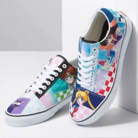 Vans Sailor Moon Old Skool Pretty Guardian Patchwork Checker Shoes - Picture 1 of 11